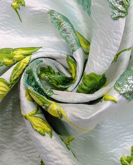 Жаккард зеленые тюльпаны
